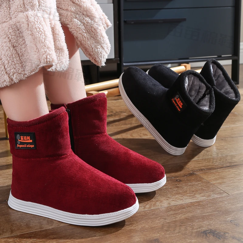 棉鞋女冬季加绒加厚保暖防滑厚底防水除臭中老年居家外出用棉鞋