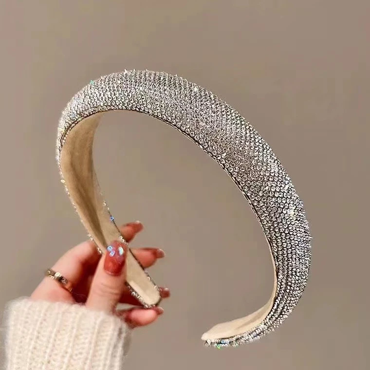 新款高端增高颅顶海绵头箍少女韩版超闪网红发箍外出百搭发饰品Z