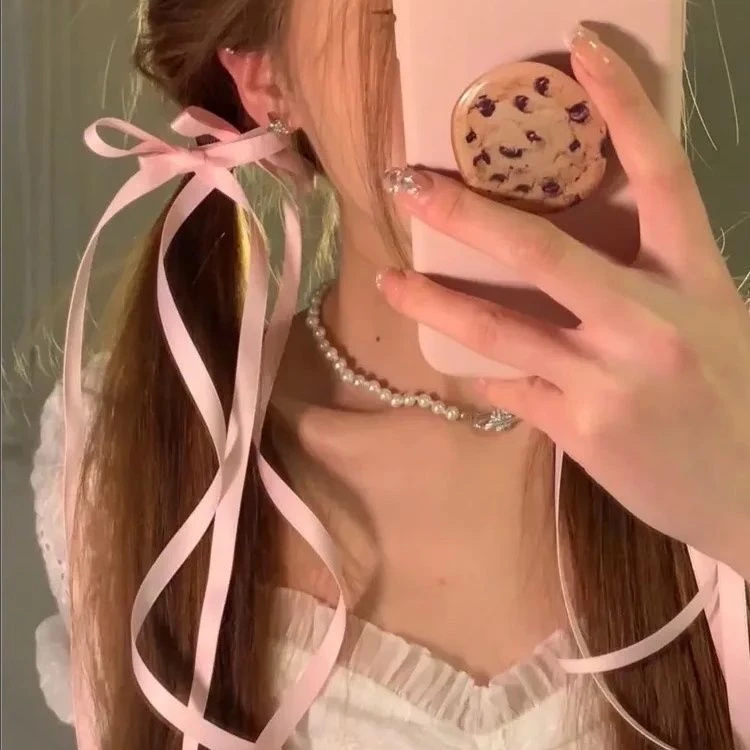 早春新款蝴蝶结编发丝带绑发发夹女飘带鸭嘴夹百搭发带刘海夹发 I
