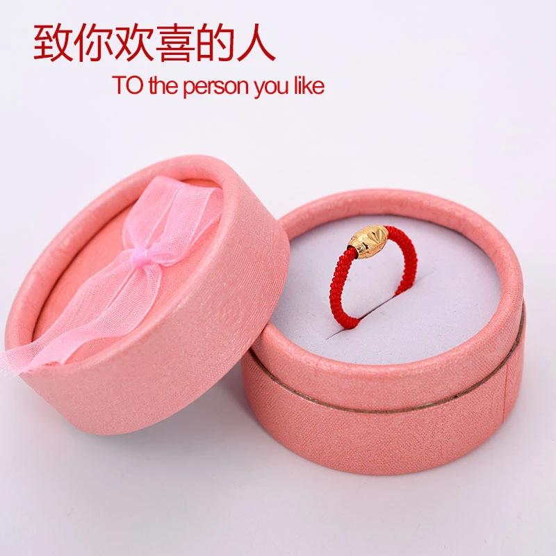 越南车花珠路路通戒指黄铜情侣小金珠编织绳戒指女士手指环礼物Z