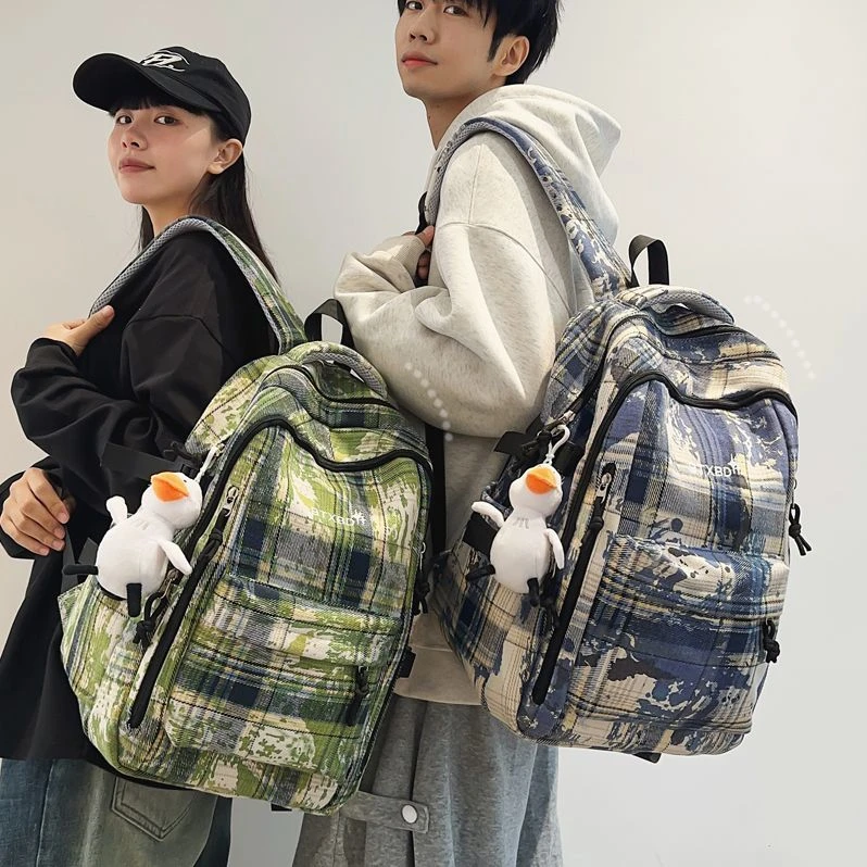 书包初中高中生ins潮 大容量百搭男背包2024年新款大学生双肩包女