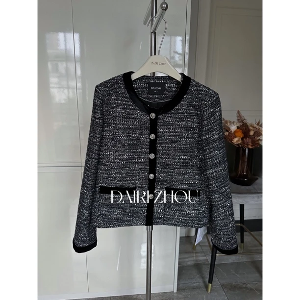 DAIRI  ZHOU独家定制▪️艺术变奏曲 30羊毛小香拼丝绒外套保暖轻奢