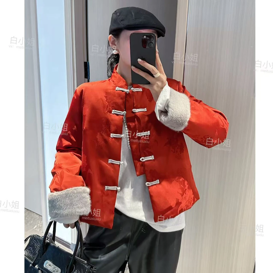 【美人焦橙】国风盘扣外套女冬高级感宽松新中式短款复古禅意7125#