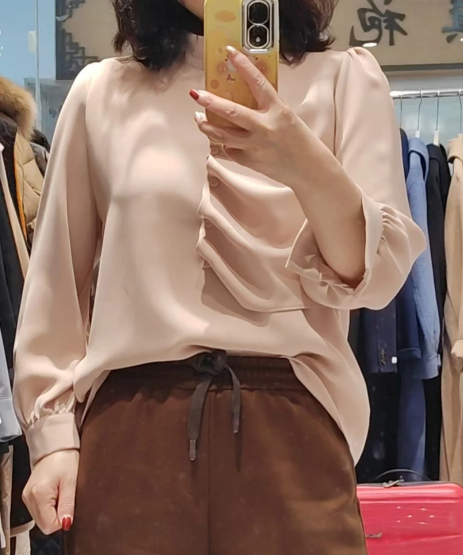 韩国正品新款小众设计感长袖宽松百搭女士衬衫