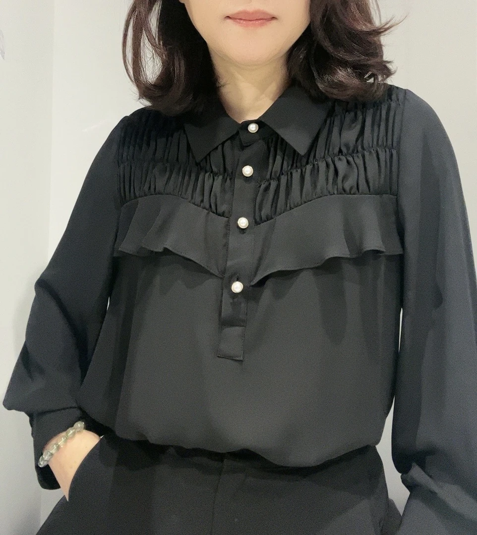 韩国时尚大气甜美高端宽松大版长袖衬衣