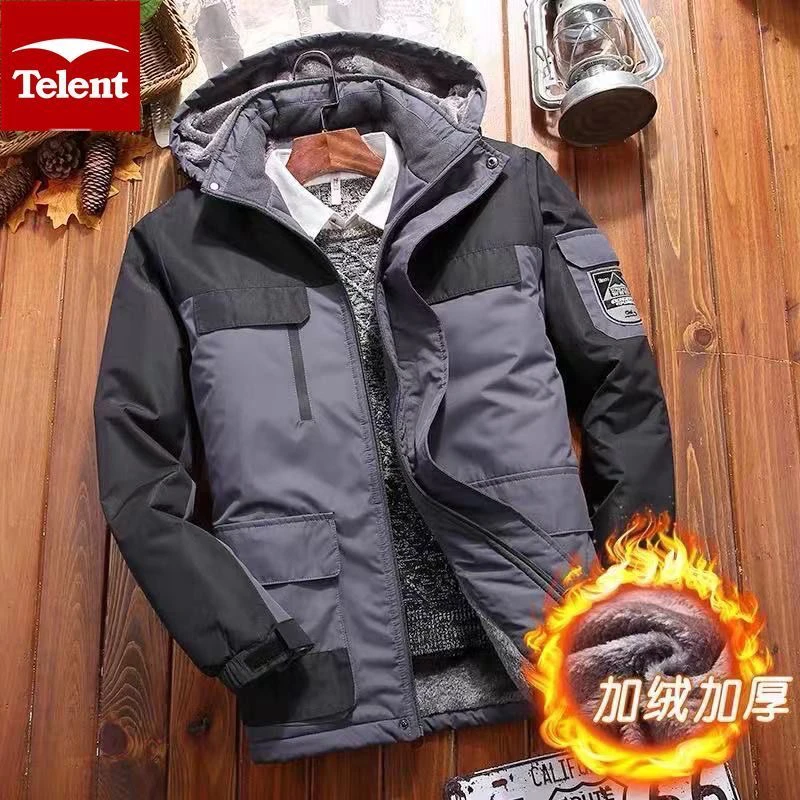 Telent/天伦天加绒加厚棉衣男女款大码冲锋衣冬装棉服袄防风外套