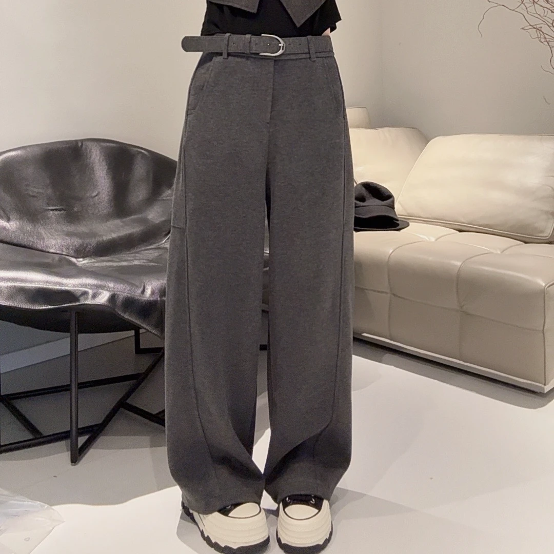 FANYE  时尚纯色极简 羊毛 高级垂感直筒西裤24688