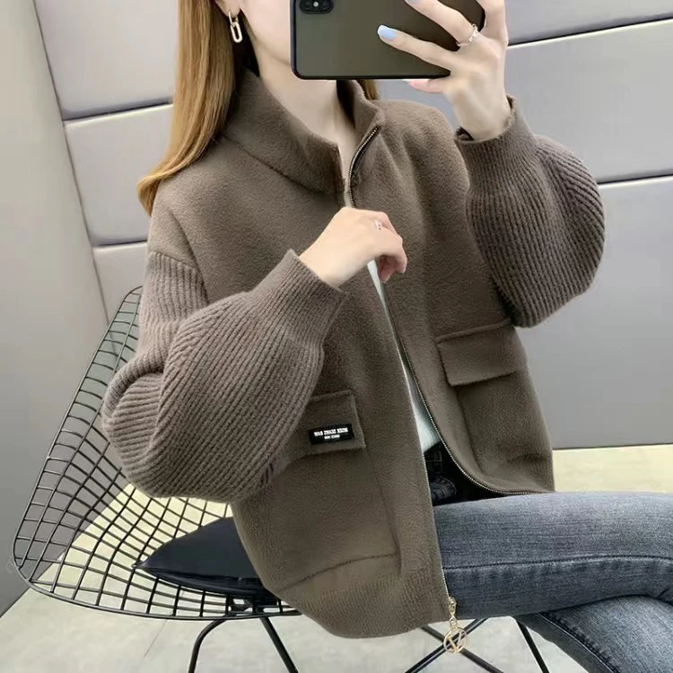 立领毛呢短外套女2025秋冬新款宽松休闲上衣时尚外穿百搭韩版短款