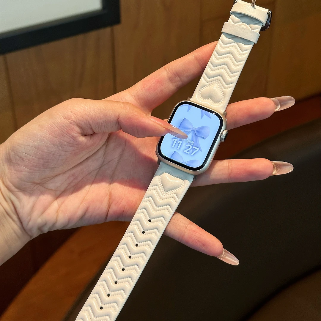 【曲奇饼干】适配于苹果applewatch1-10seUItra2高级感ins潮流皮带