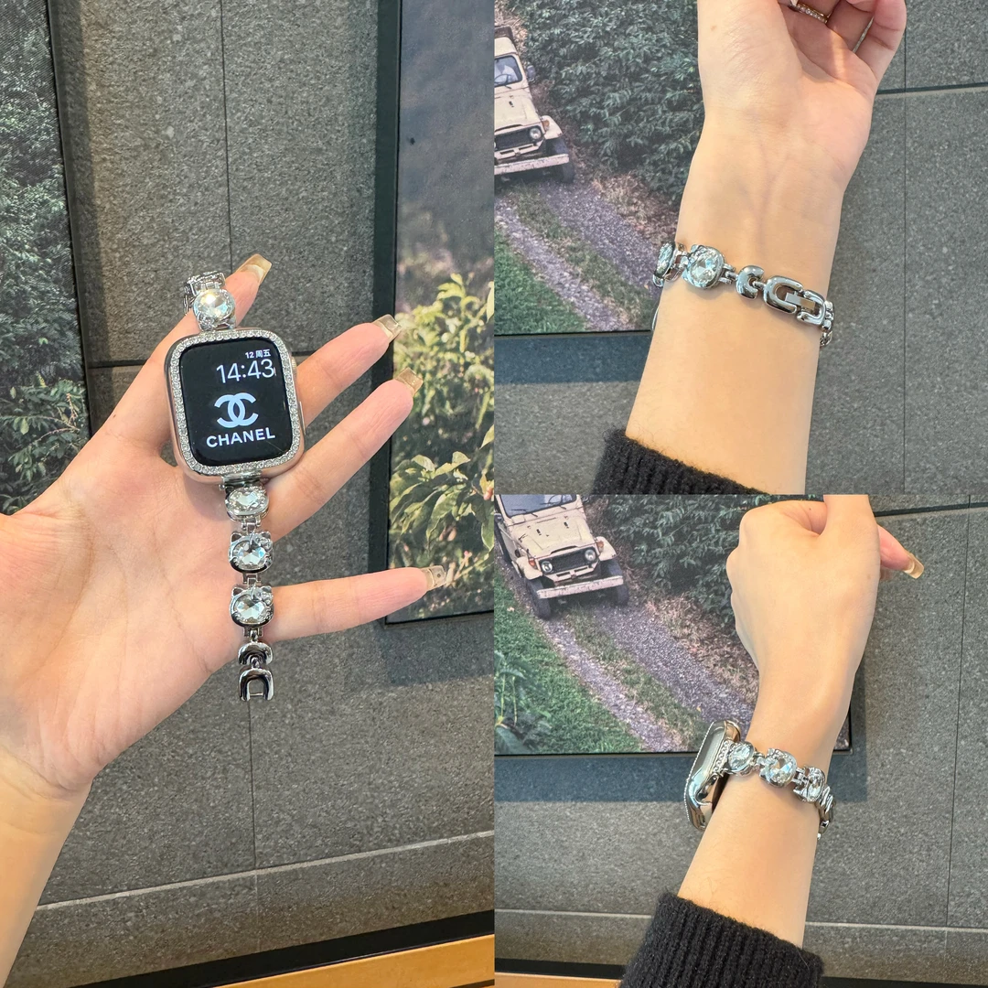 【hellokitty】适配于苹果iwatch1-11seUItra2高级感kt喵贝母手链