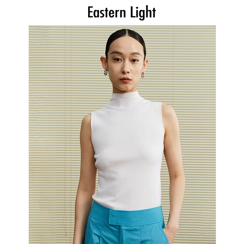 Eastern Light/乙来2024新款高级感羊毛打底衫别致上衣无袖修身