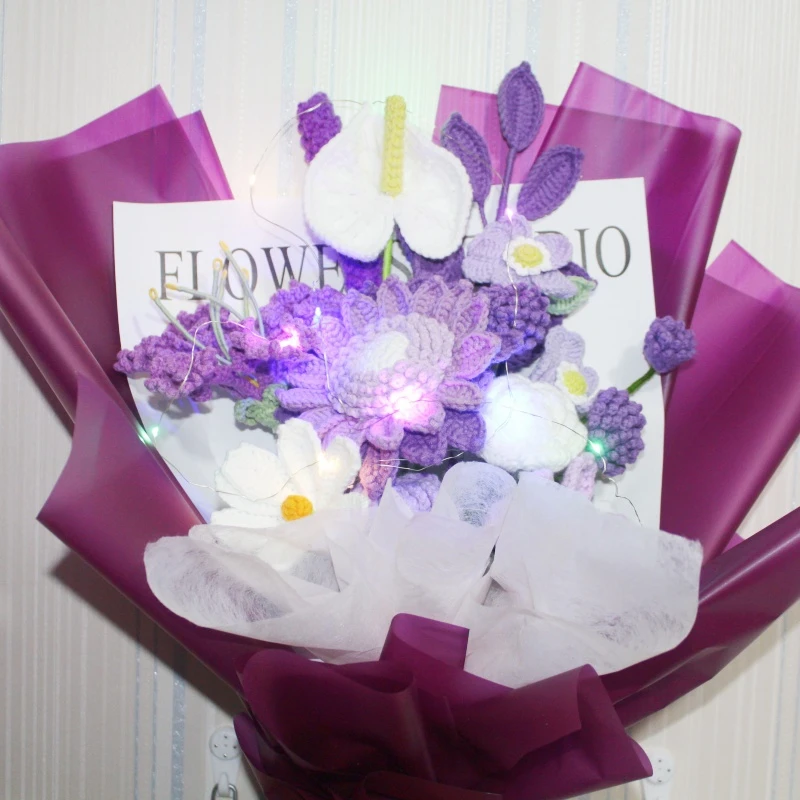 情人节手工钩织毛线花礼品手工制作有残次No退No换