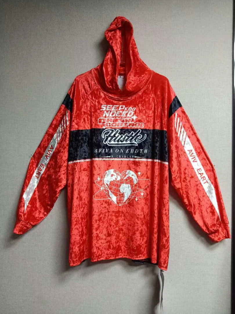 （AN.AN)街头潮钻石丝绒韩版休闲显瘦百搭中长款长袖爱心带帽1850