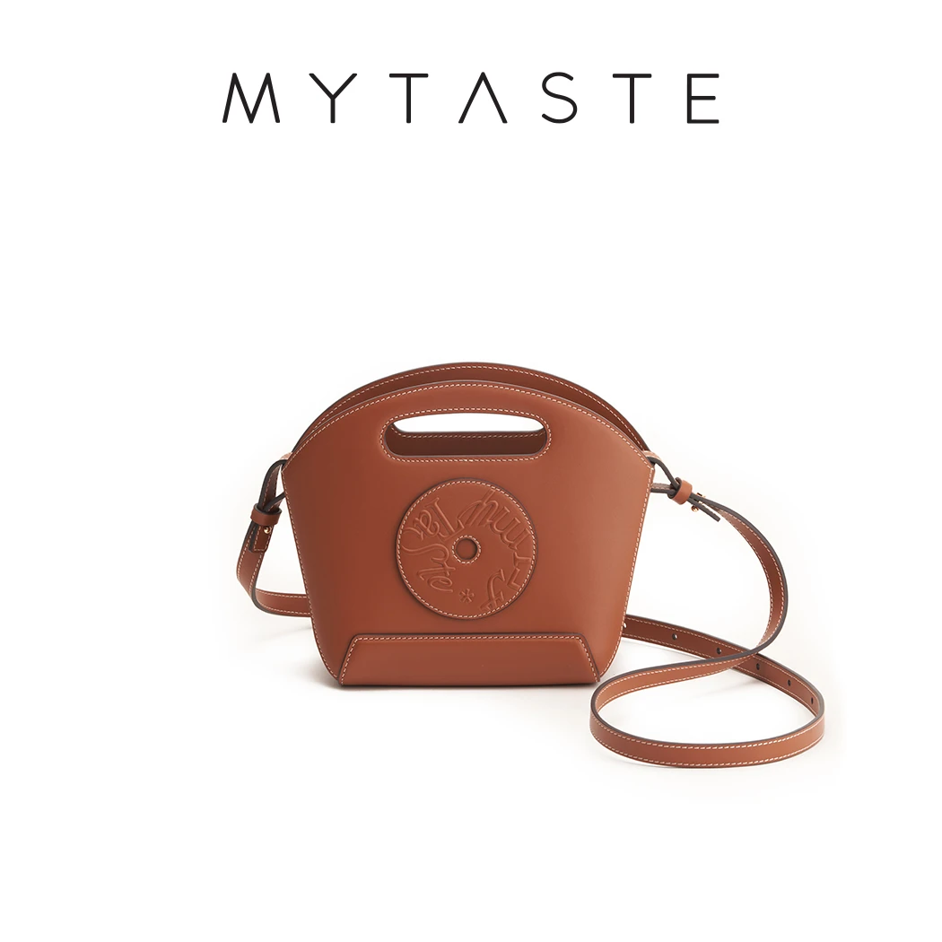 MYTASTECookie曲奇桶抽绳菜篮包真皮斜挎手提小桶包小众设计女包