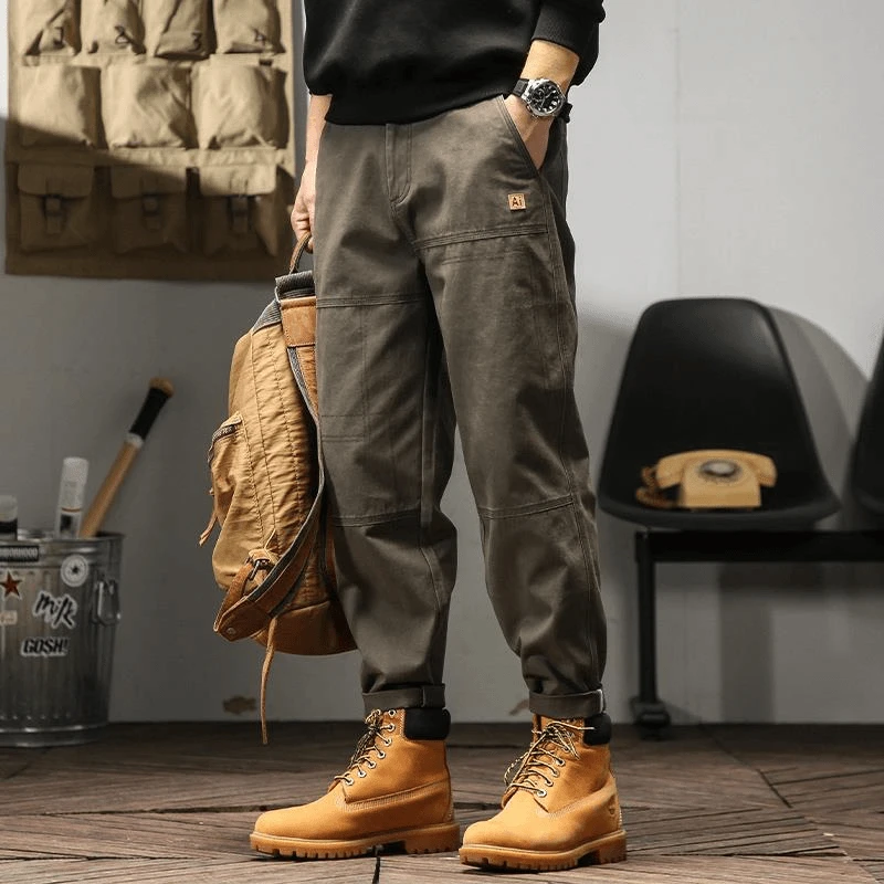 宽松直筒2025夏季款男士休闲裤日系简约阿美咔叽工装裤休闲裤长裤