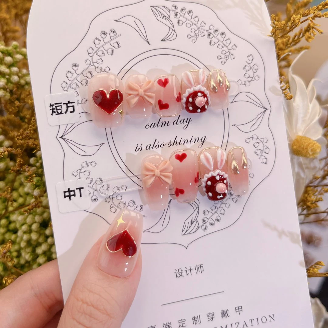 【魔法兔子】姐弟设计师重工手捏兔子款纯手工穿戴美甲可爱温柔