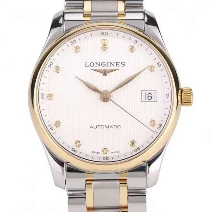 99新 Longines/浪琴 名匠518/白盘钻刻/36表径/公价23500/18K金
