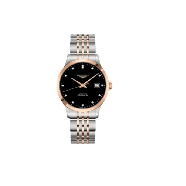 99新 Longines/浪琴 开创者821/公价32500/40mm/18K金/黑盘钻石