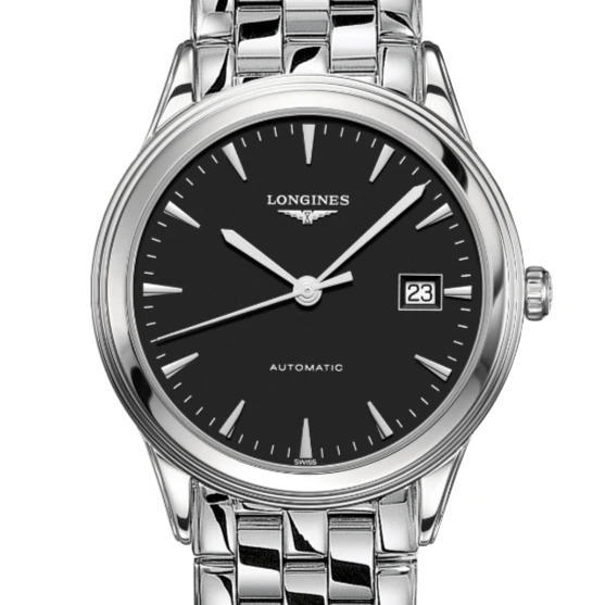 99新 Longines/浪琴 军旗874/38.5mm/公价12900/ 黑盘条丁刻度
