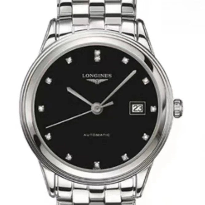 99新 Longines/浪琴 军旗984/公价16800/40mm/黑盘钻石刻度