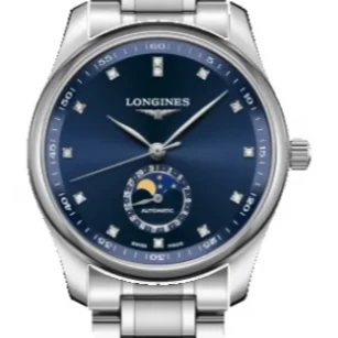 99新 Longines/浪琴 名匠909/蓝盘四针月相/公价24800/40mm
