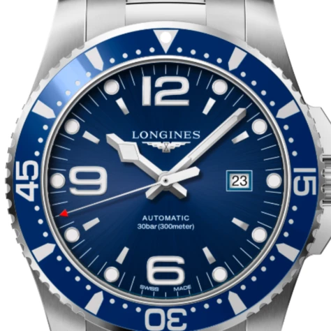 99新 Longines/浪琴 康卡斯742/41mm/公价11500/蓝盘数字条丁刻度