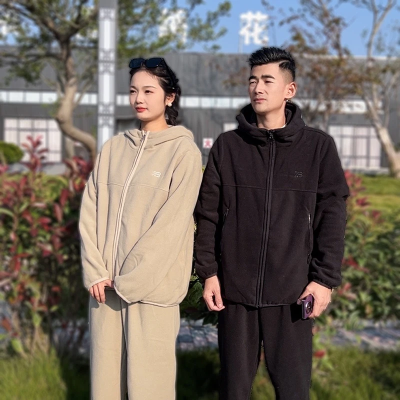 620克双面绒！抗静电 男女同款情侣款户外休闲保暖摇粒绒