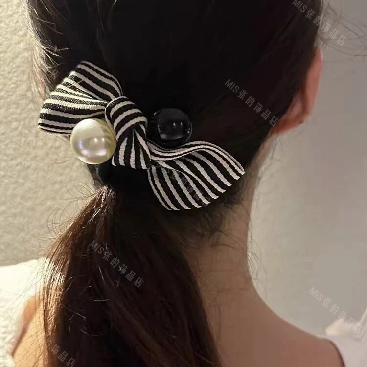 高弹力皮筋发圈发绳复古头绳黑色简约小香风丝绒优雅