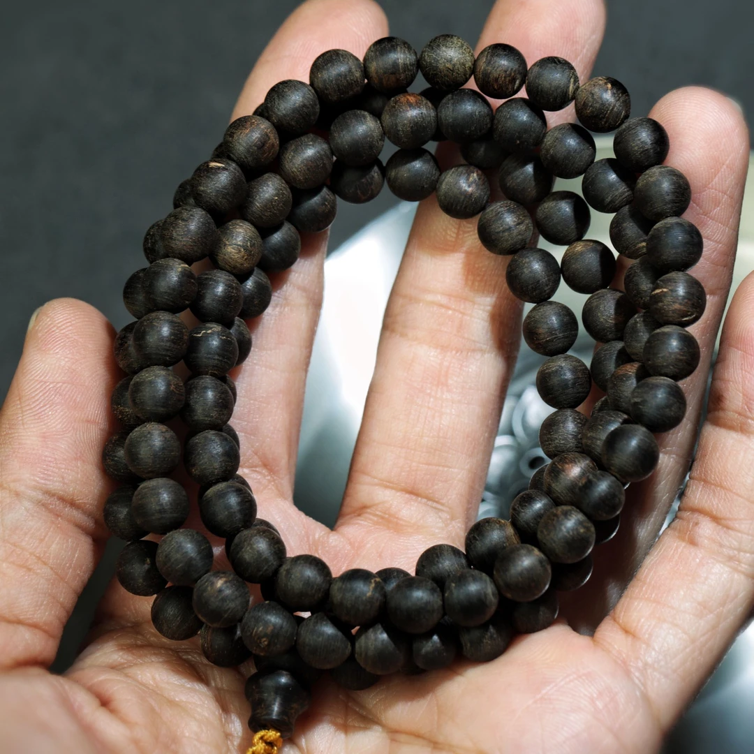 【觅香阁】新款0.6正区黑棋沉水老料手串20g