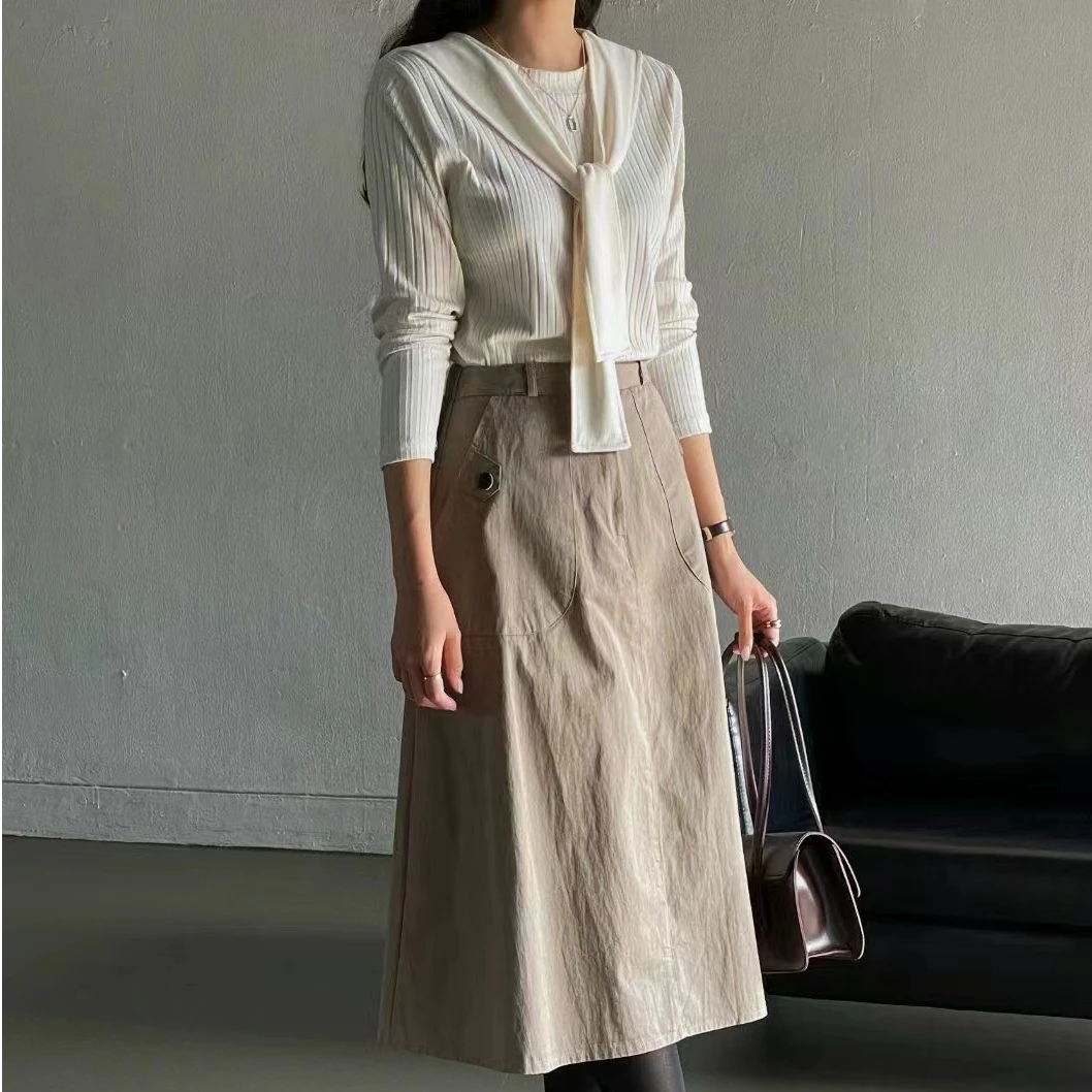 韩国秋季时尚披肩棉T长袖网红