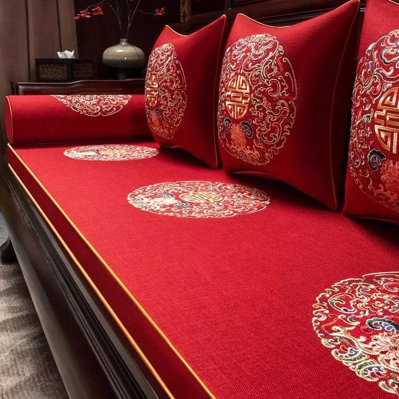 红木沙发坐垫定制新中式实木沙发海绵座垫罗汉床垫椰棕椅垫子防滑