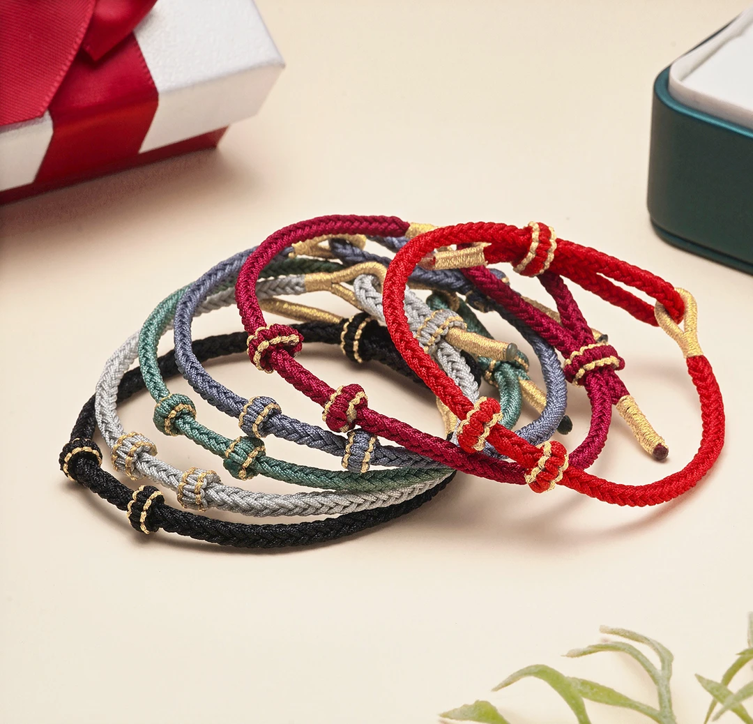 玛丽娅复古手绳红绳可调节情侣纯手工民族风绳编简约编绳DIY