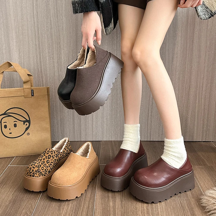 小个子复古两穿新款2024女勃肯鞋单鞋一脚蹬百搭秋季乐福厚底增高