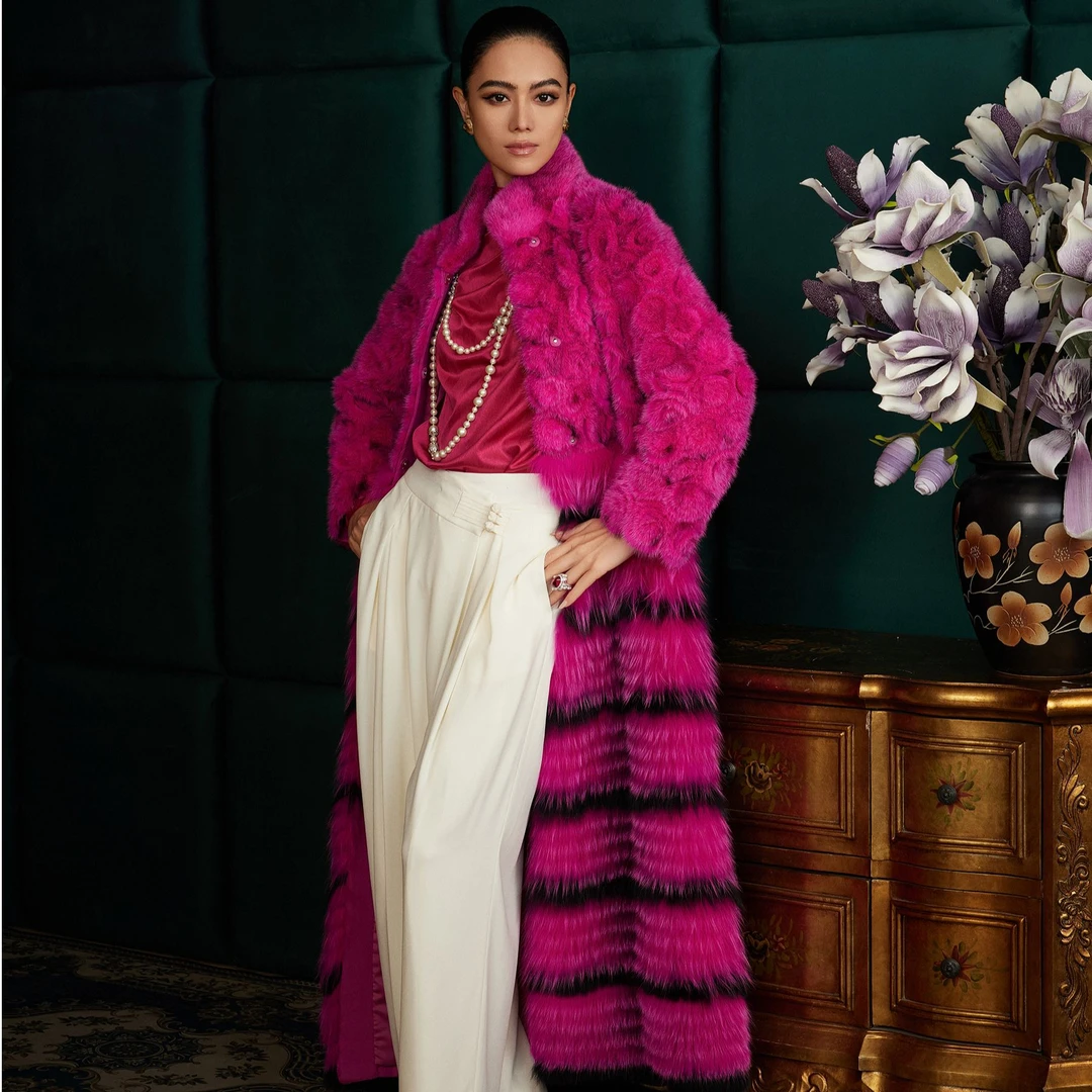 【面面俱到】水貂盘花貂皮大衣女时尚皮草外套2025年新款S23416