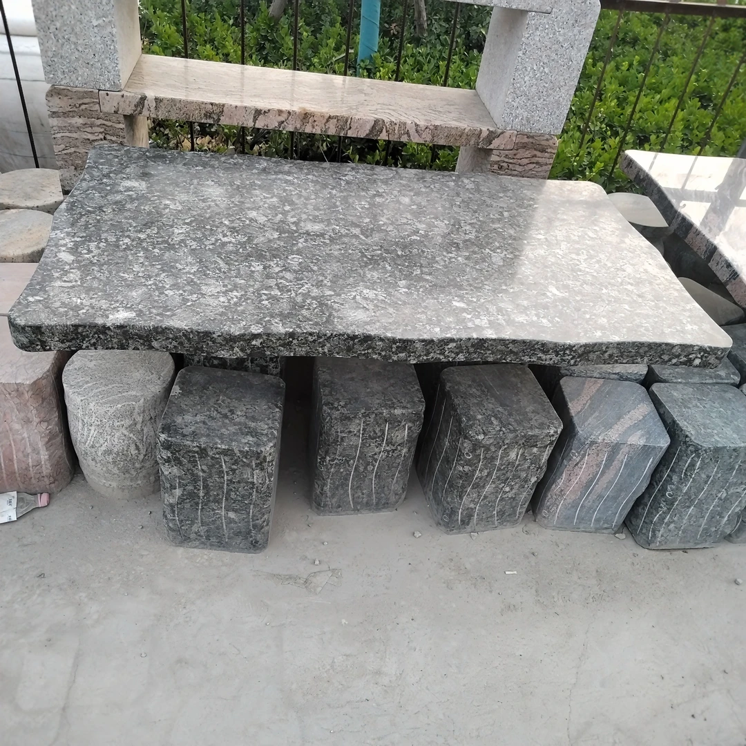 石桌石凳庭院公园小院烧烤户外方形长条石桌