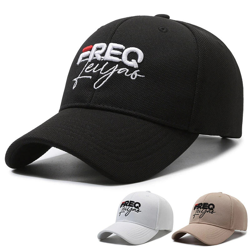 FREQ硬顶大头围新款联名棒球帽秋字母鸭舌帽刺绣菠萝格帽子男女
