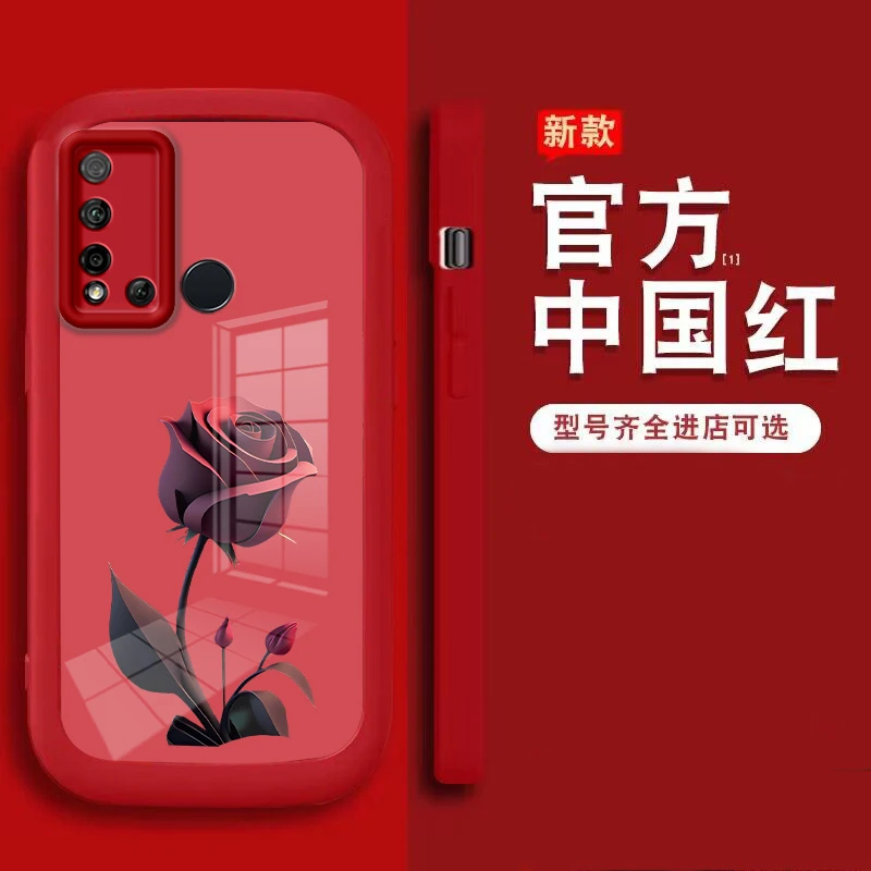 适用于【华为nova5i】泡芙壳玫瑰花全包防摔手机壳