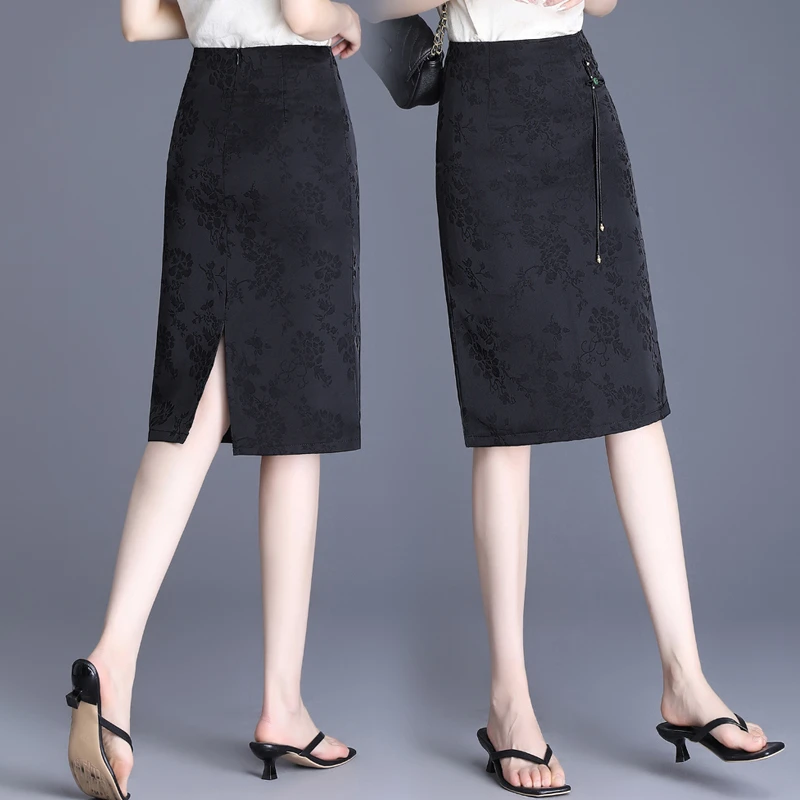 小个子包臀裙国风半身裙女夏季新款高腰显瘦旗袍裙中裙一步裙春秋