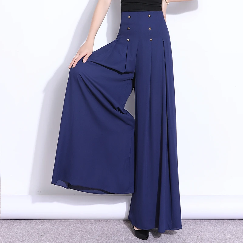 雪纺阔腿裤女夏2023新款高腰薄款长裙裤宽松显瘦垂坠感休闲裤甩裤