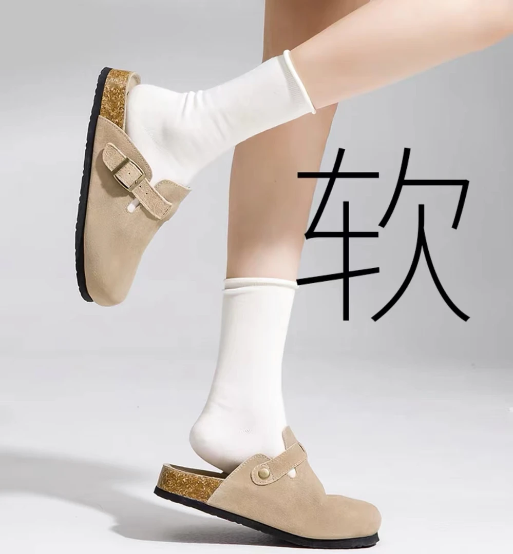 博肯牛皮时尚休闲包头拖