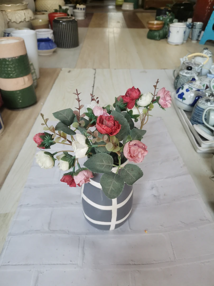 外贸出口尾单陶瓷桌面餐桌小花瓶小花插