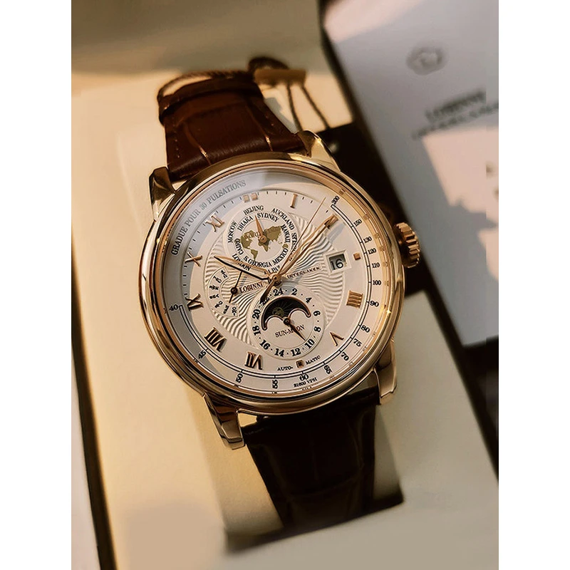 《官方旗舰》罗宾尼高端男士手表全自动机械表名牌防水多功能腕表