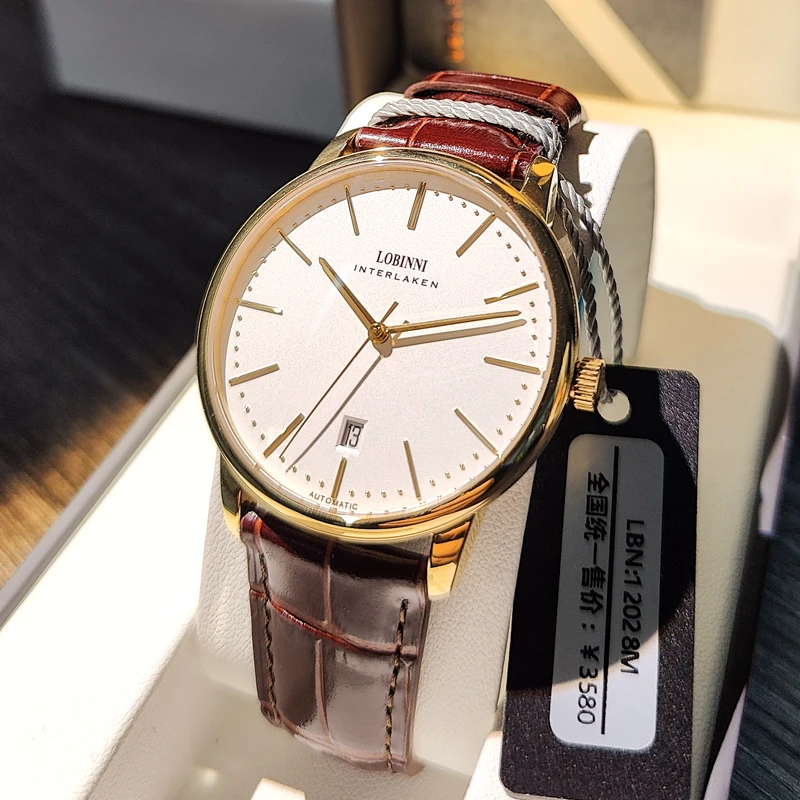 《7.9毫米超薄》罗宾尼高端男士手表超薄机械表休闲商务全自动手表