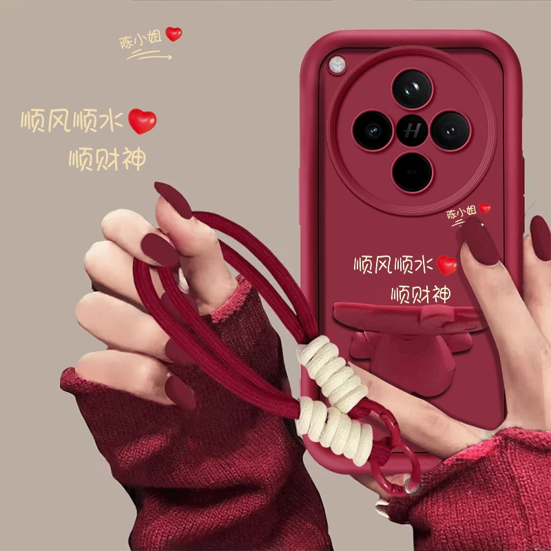 适用oppofindx8百家姓定制手机壳顺风顺水卡通猫咪支架防摔女款