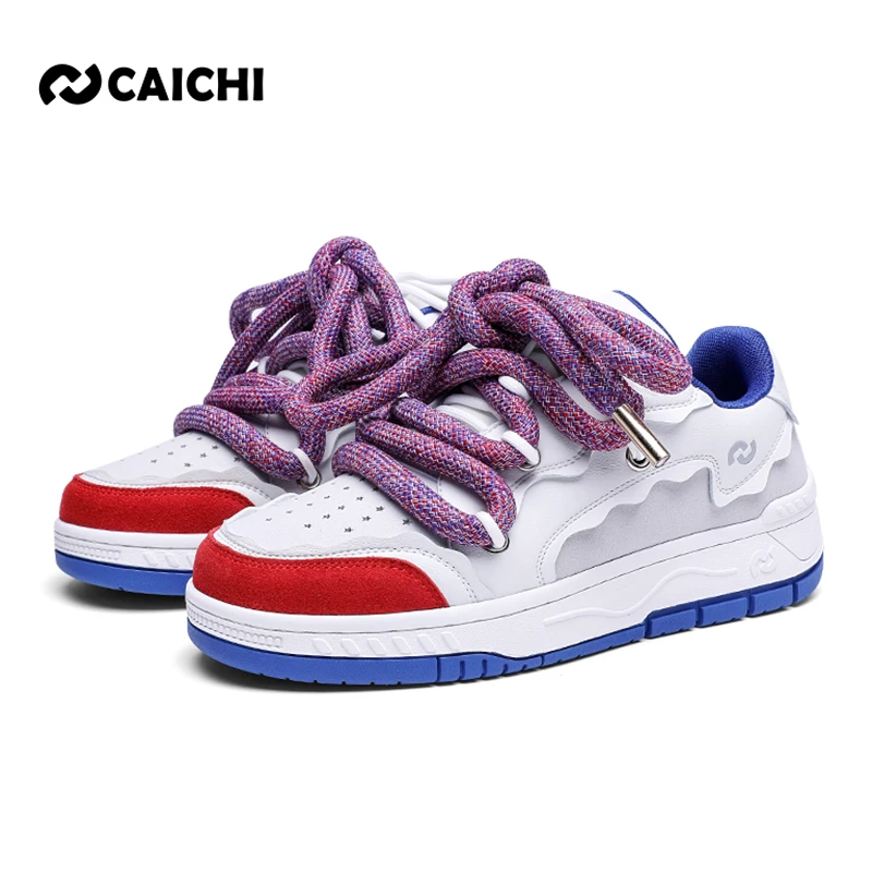 CAICHI正品【张雨绮&王大陆同款】国潮脏辫设计板鞋情侣款面包鞋XY