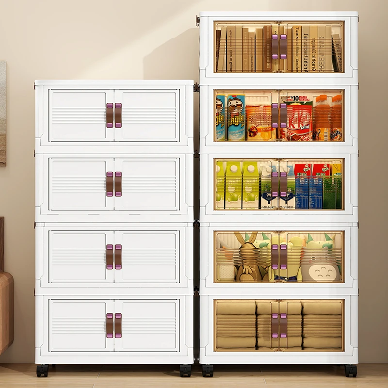 XG50cm加厚收纳柜折叠置物柜家用卧室衣柜可移动玩具储物柜双开门