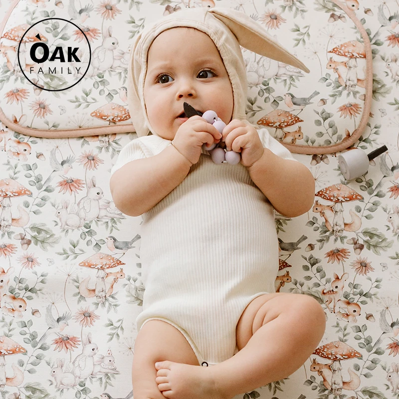 Oak Family婴儿包屁衣短袖莫代尔夏季薄款连体哈衣爬服