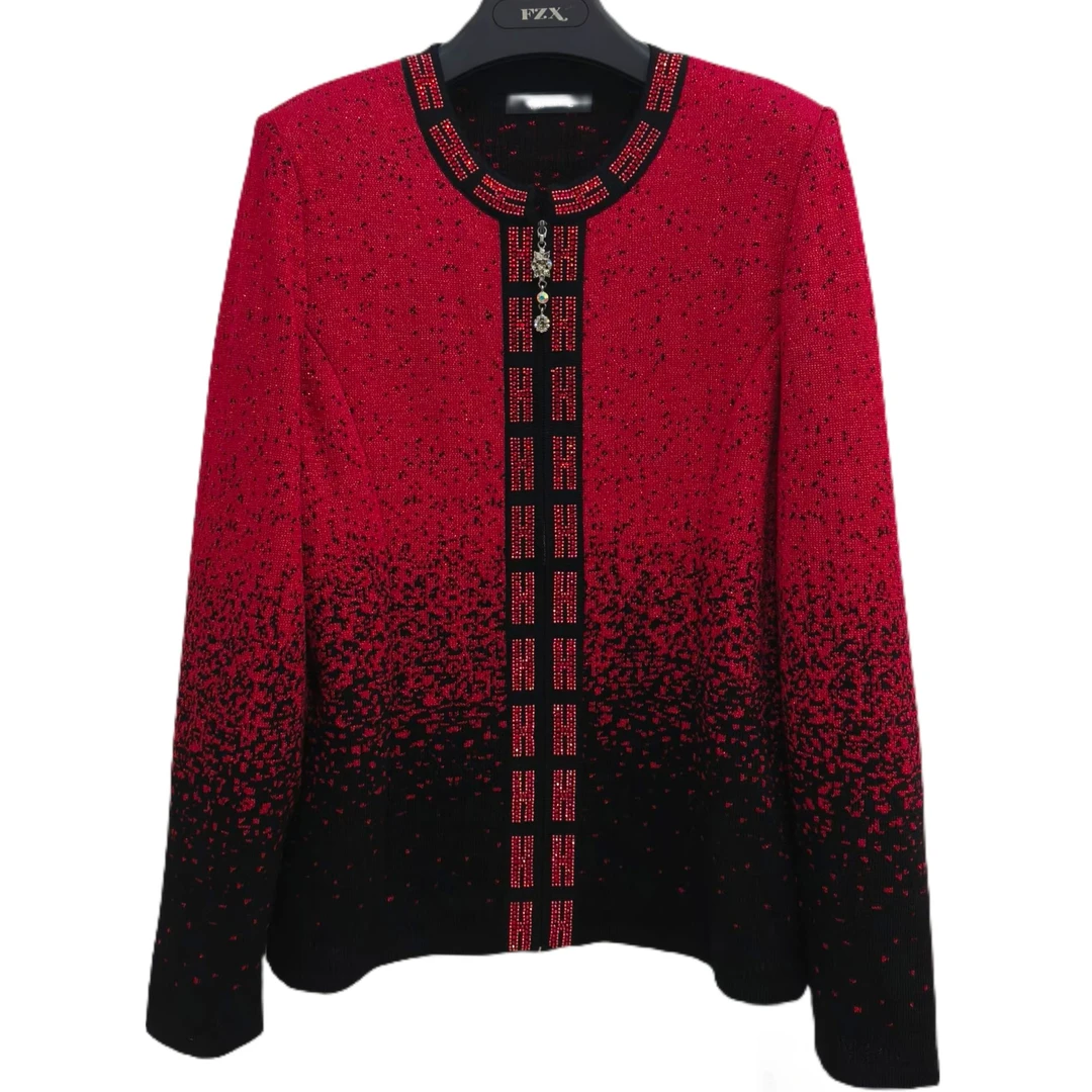 圆领娇丝针织开衫