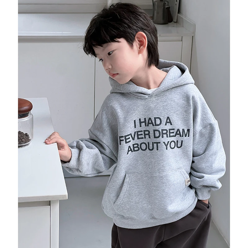 【加绒卫衣，100-130】 ivan家童装男童中大童加绒连帽卫衣 伍DZ4436