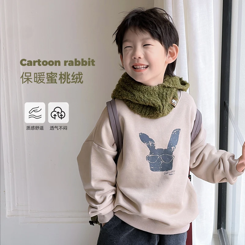 【加绒卫衣，100-120】男童韩系兔子磨毛卫衣 ivan家童装 伍 DZ4388